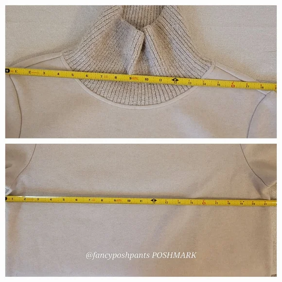 new!BANANA REPUBLIC fine structured ribknit turtleneck special split cuff detail - Picture 11 of 17